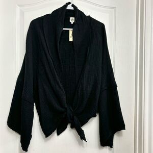 Ivy Jane Black Gauzee Tie Kimono Women’s Sz M/L
